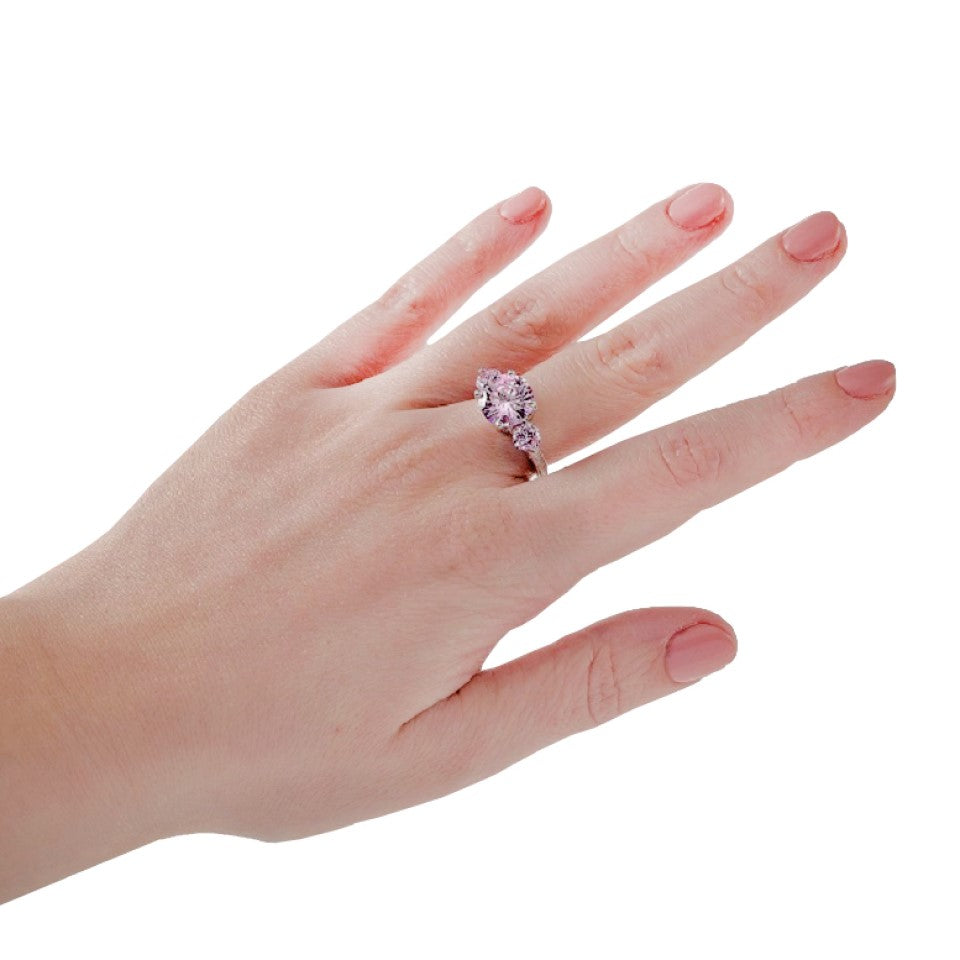 3-Crystals Clear Cubic Zirconia Ring