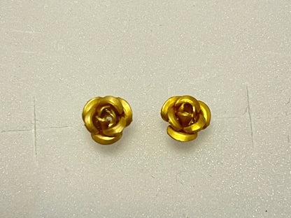 2 Pairs – Delicate Floral 3D Craved Rose Nylon Plastic Posts Stud Hypoallergenic Earrings