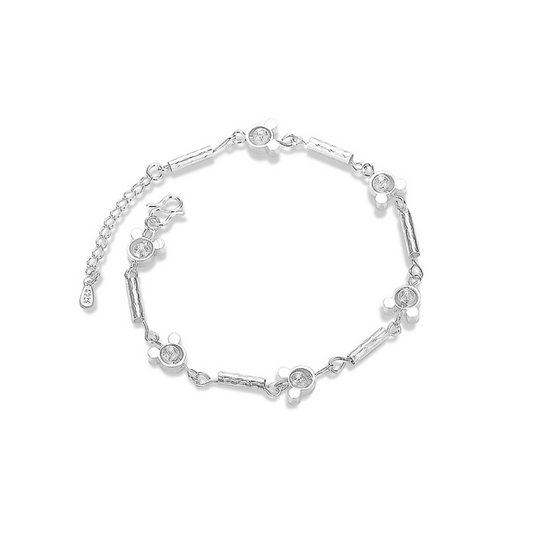 Mickey Minnie Mouse Silver Tone Anklet