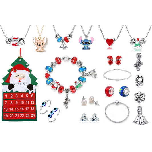 Reusable Christmas Santa with 24pcs Premium Jewellery Advent Calendar