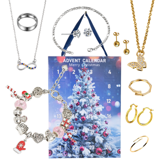 Christmas Gifts for Her – Jewellery Advent Calendar Countdown Necklace Earrings Bracelets and Rings Women