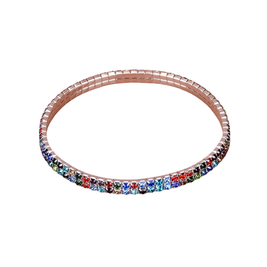 Sparkling Double Row Colourful Crystal Zirconia Anklets